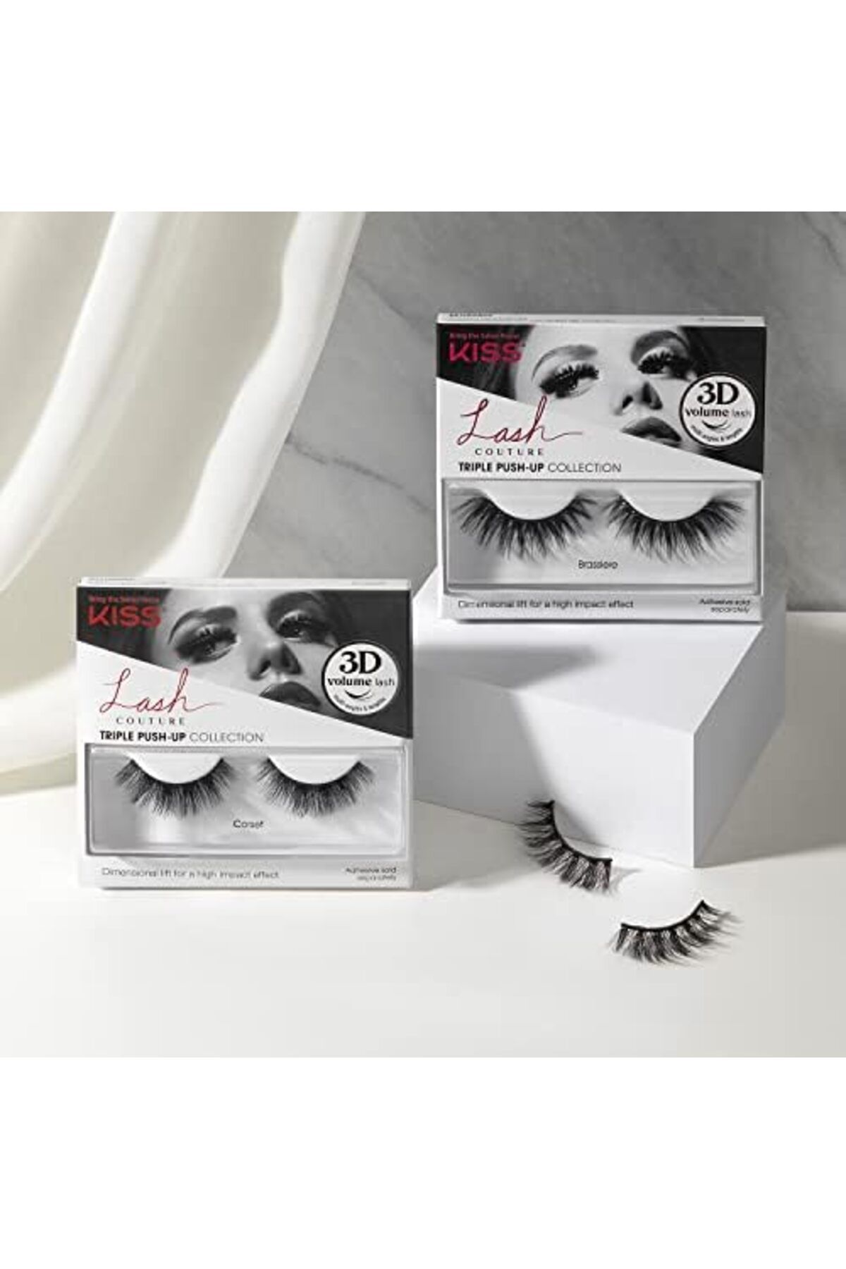 Kiss-Lash Couture Triple Push Up Collection 1 Pair of False Lashes, Corset, 3D Volume False Eyelashe 9