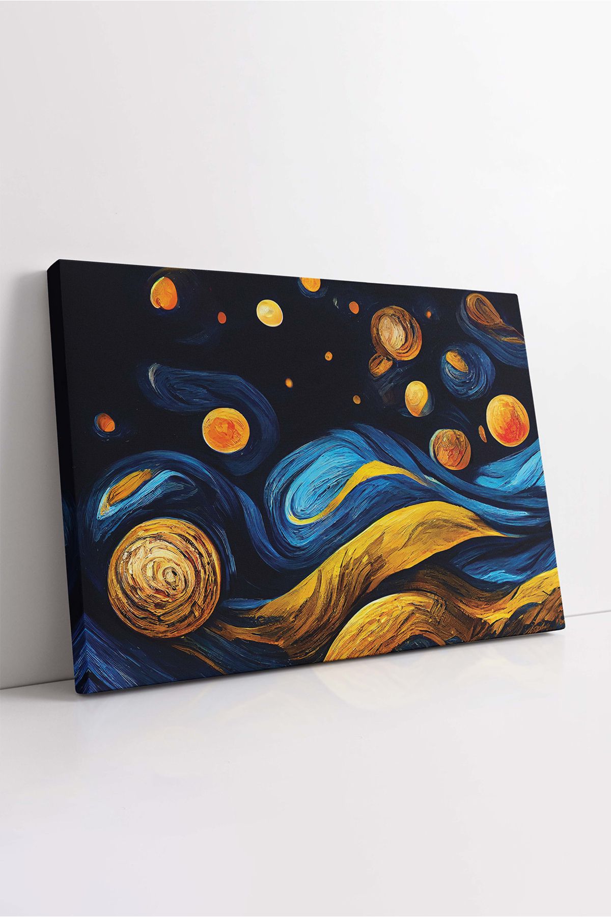 KOSS Dijital Soyut Gökyüzü Kanvas Tablo, Van Gogh Stili Kanvas, Mavi Gökyüzü Tablo, Uzay Kanvas, Dekoratif Tablo