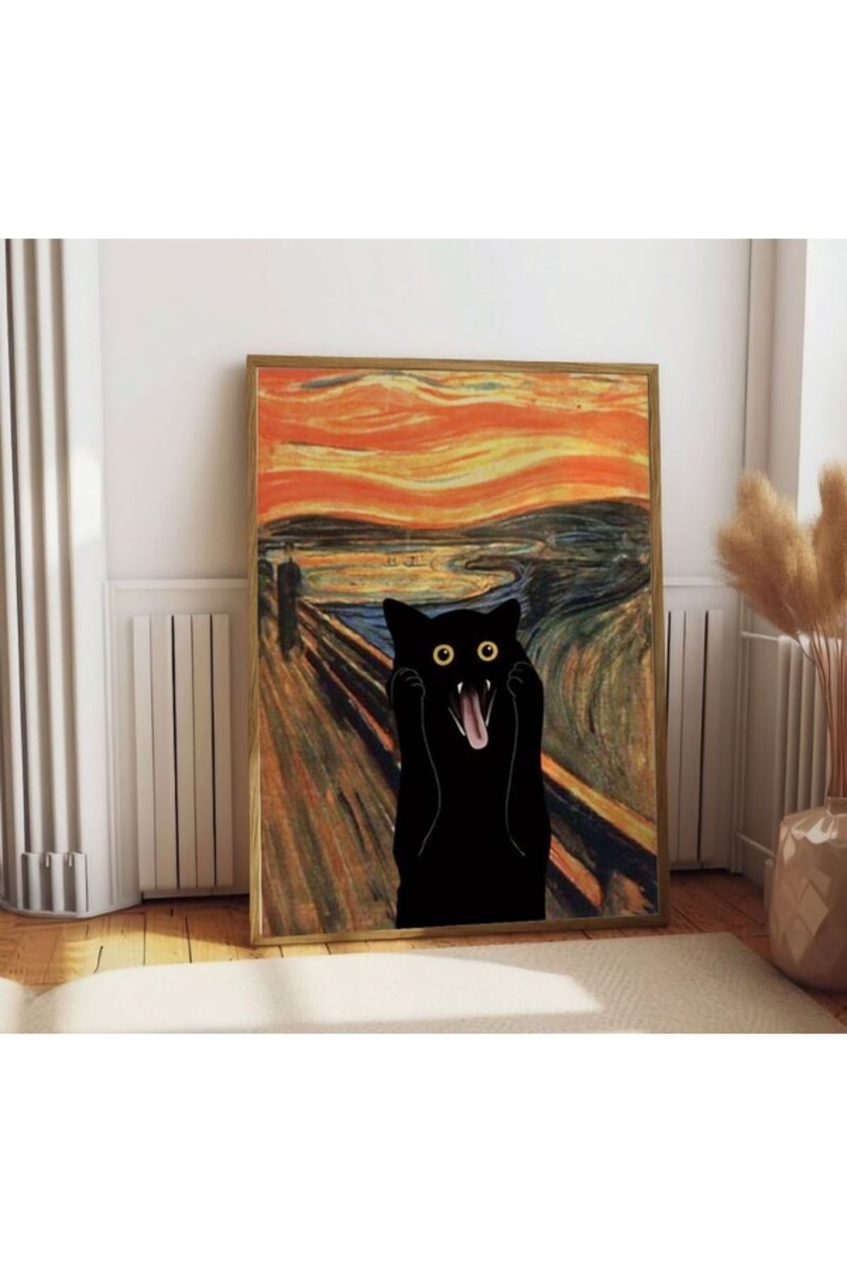 molisdesignco Edvard Munch Çığlık Kedi Poster, Çerçevesiz Poster