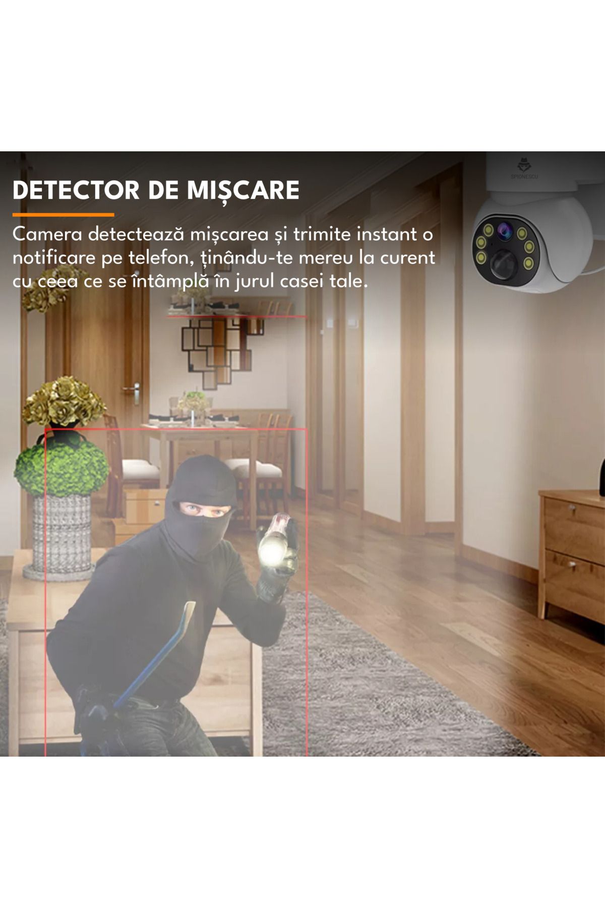 Spionescu-Surveillance camera with solar panel, Q18, 4G, 2MP, motion detector, two-way audio 4