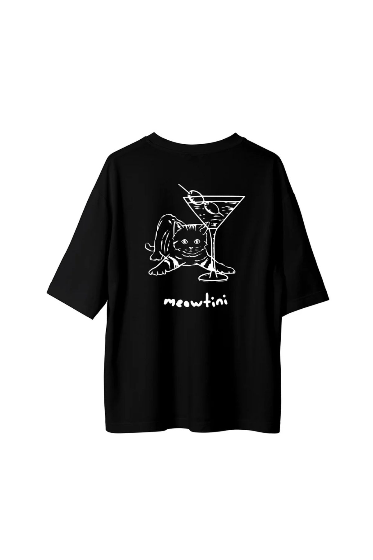 Koklonmoda Unisex Meowtine Baskılı Oversize T-Shirt