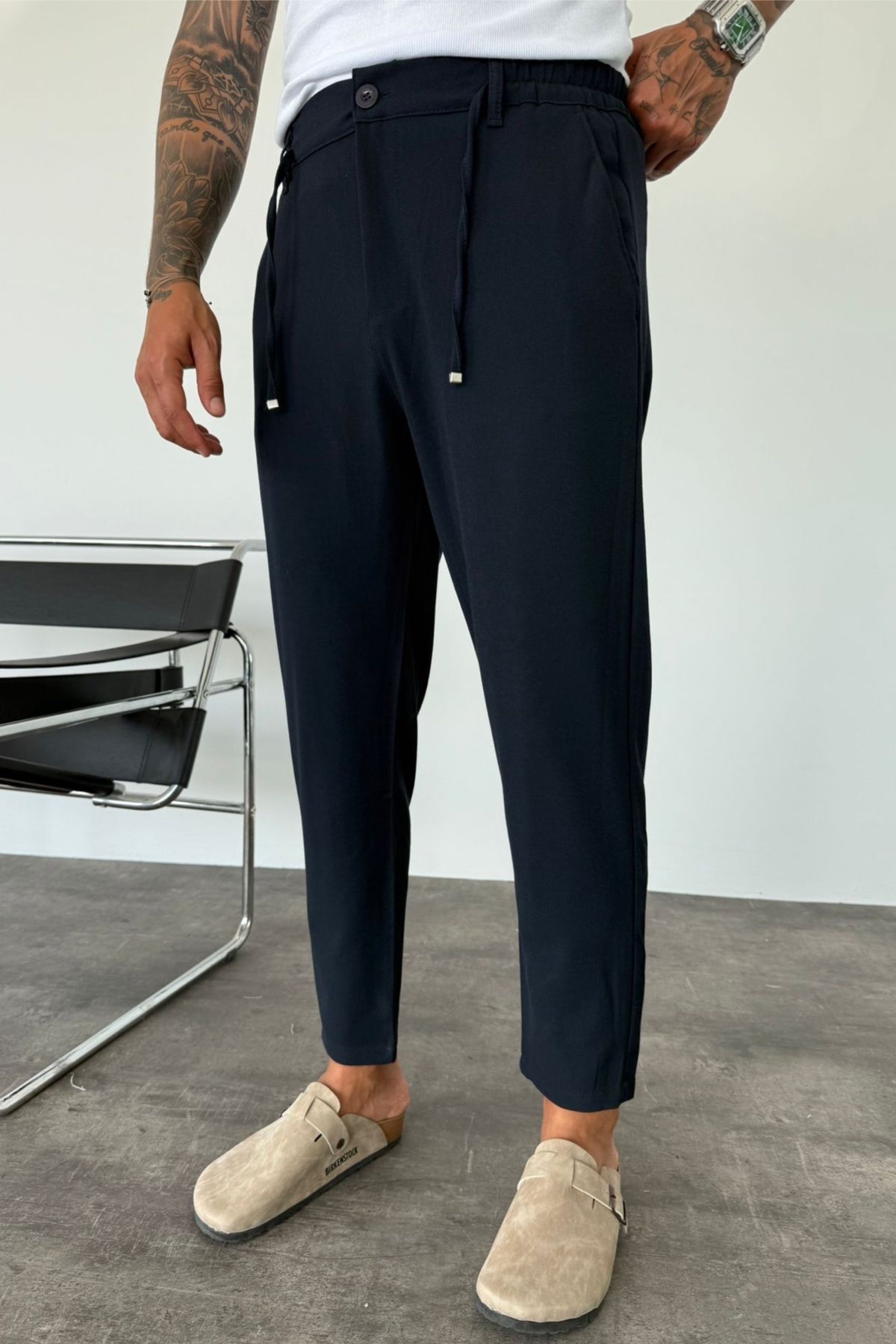 MADZEYMODA Erkek Lacivert Kumaş Pantolon KE-1046