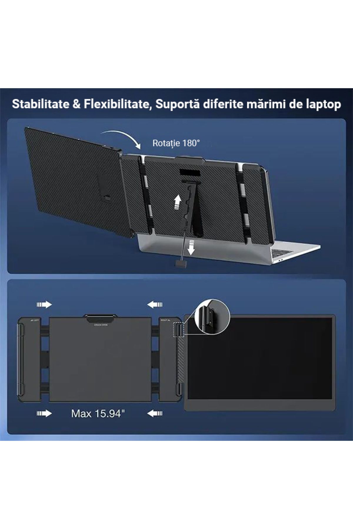 Influential Tech-14" Portable Full HD LED Monitor, USB-C & HDMI, 180° Rotation, Compatible with iOS/Android/PC 10