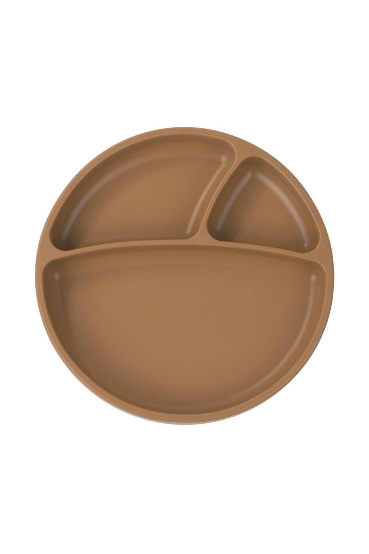 NW NessiWorld Porsiyon Vakum Tabanlı Silikon Tabak Woody Brown Kahverengi