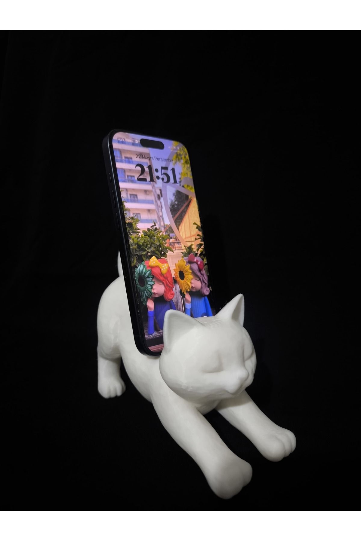 shop Esneyen Kedi Telefon Standı – Dekoratif ve Fonksiyonel Tutucu