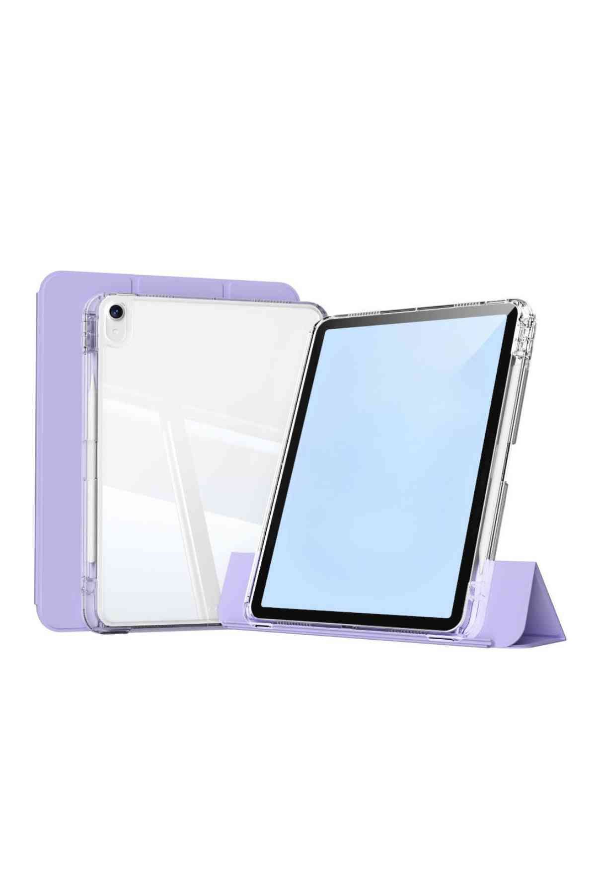 Fuchsia iPad Air 13 Uyumlu M2/M3 Airbagli Manyetik Ayrılabilen Fuchsia Sliding Tablet Kılıfı
