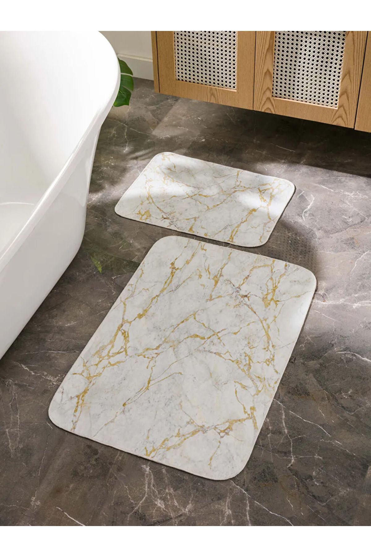 LC Waikiki LCW ECO Karişik Desenli Banyo Paspası 2'li 60x90 / 45x60 cm