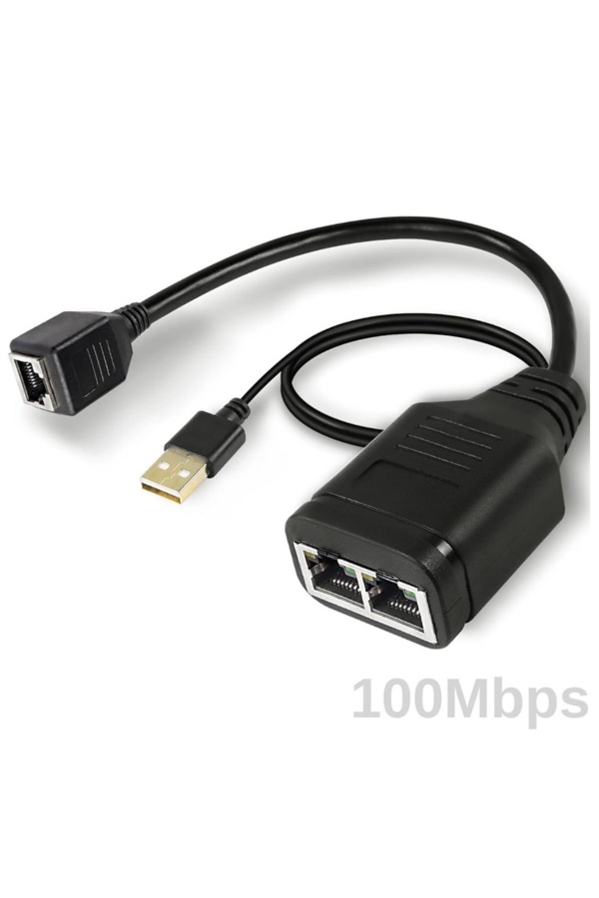 Zilevo 1x2 Port RJ45 USB Güç Destekli Ethernet Switch Splitter Çevirici Çoklayıcı
