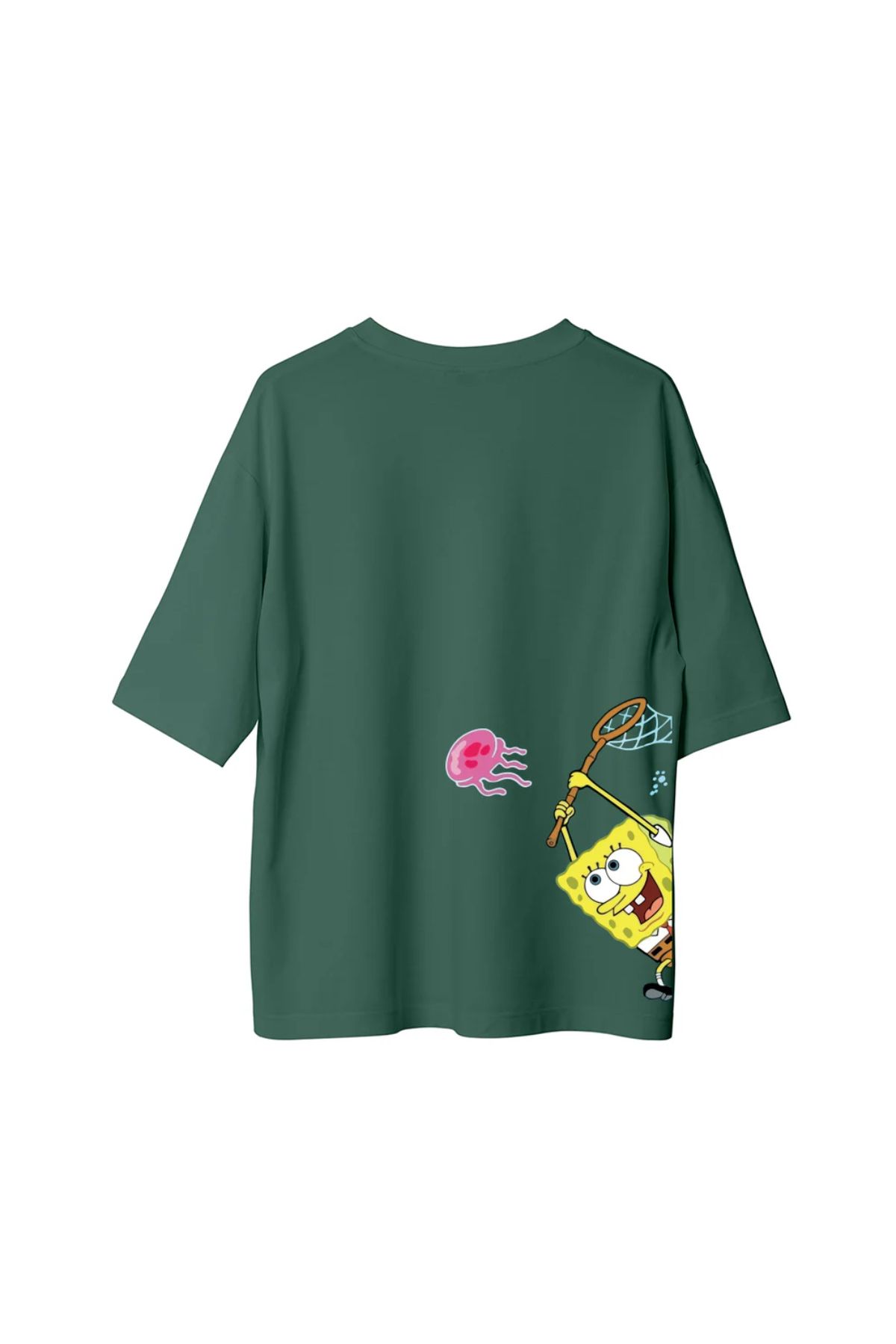 Koklonmoda Büyük Beden Unisex Süngerbob Baskılı Oversize T-Shirt
