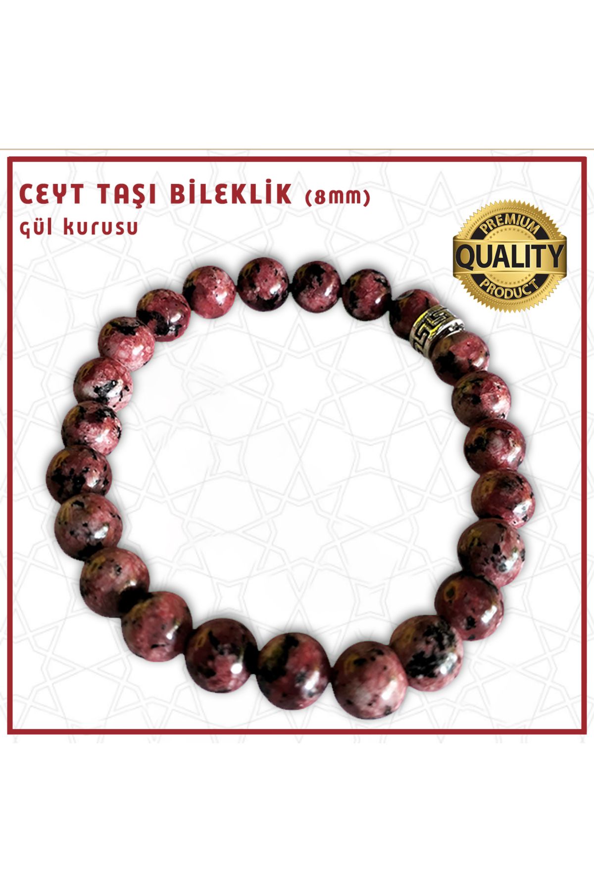 Mabeyn CEYT TAŞI (GÜL KURUSU) BİLEKLİK - 8 MM