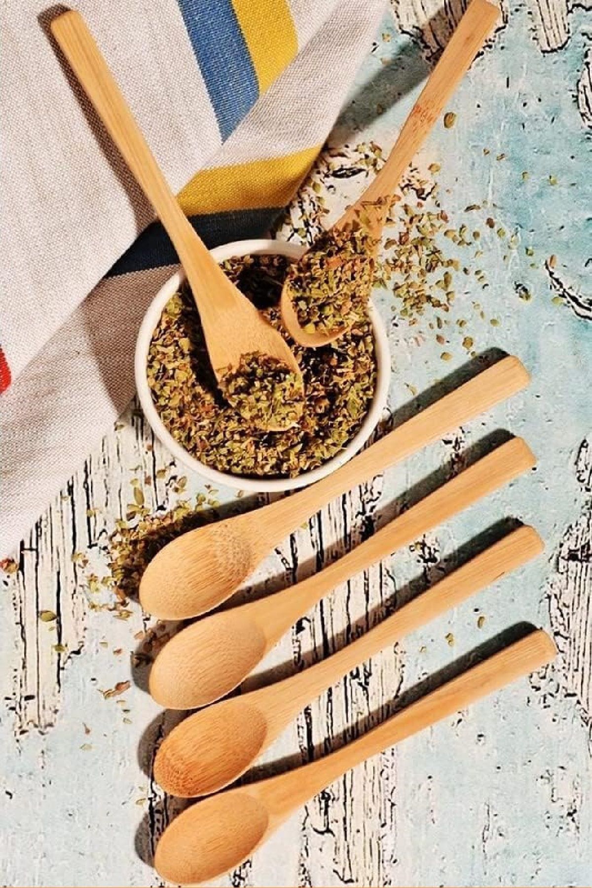 EZMK EV GEREÇLERİ Bambu Baharat Kaşığı 6'lı, Mini Bambu Tahta Kaşık Baharat Kaşığı