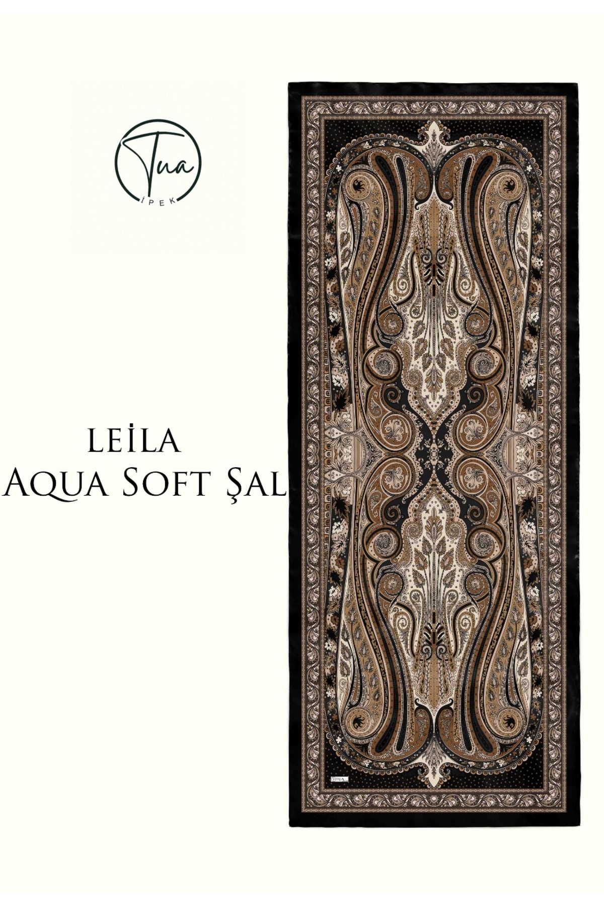TUA İPEK LEİLA AQUA SOFT COTON ŞAL - ETNİK Desenli