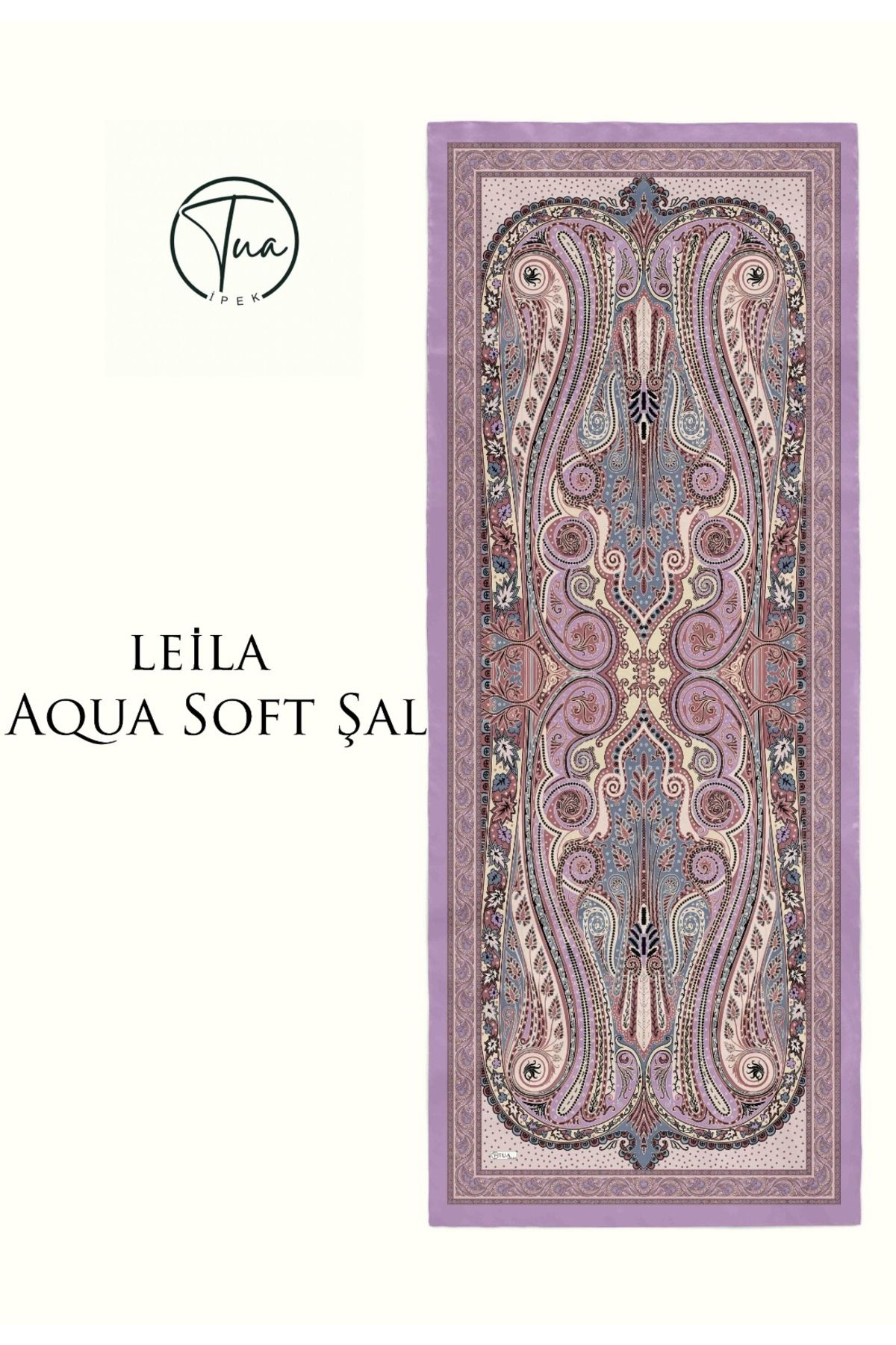 TUA İPEK LEİLA AQUA SOFT COTON ŞAL - ETNİK Desenli