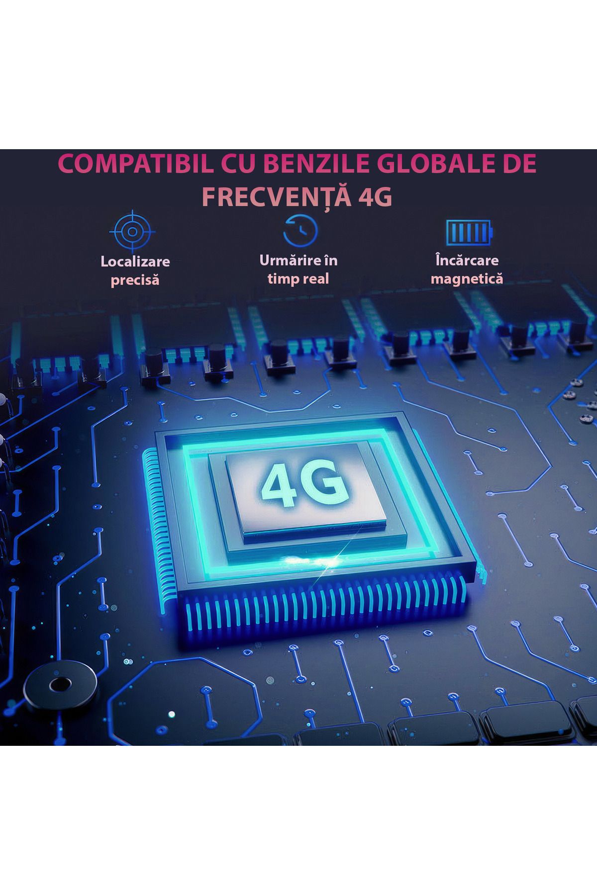 Spionescu-GPS device, M6, real-time location, 4G, SOS button, magnetic charging, Nano Sim 4