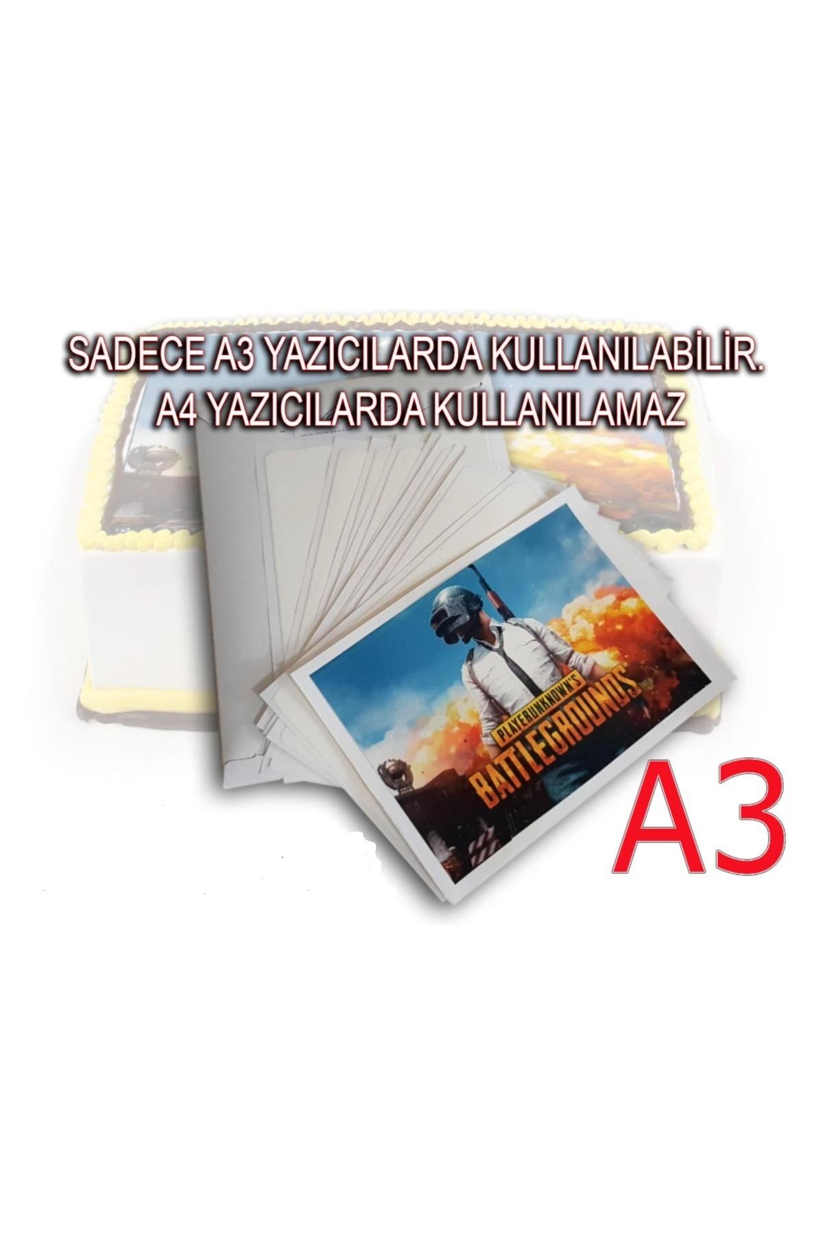 Yenilebilir Kağıt Wafer paper A3 Yenilebilir Şekerli Hamur Kağıt 12li