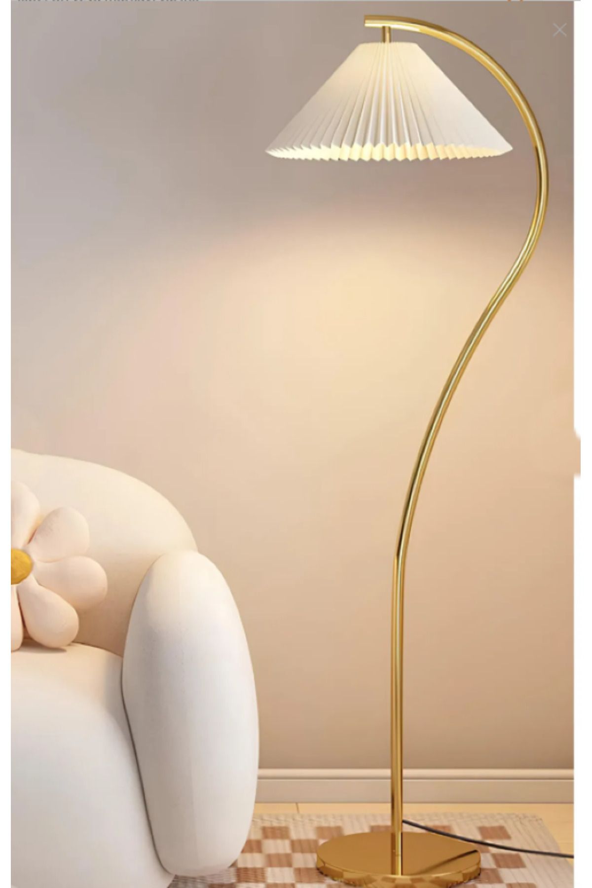 Lampiske Umbrella Şapkalı Eskitme Şık Modern Lambader Dekoratif Salon Yatak Odası