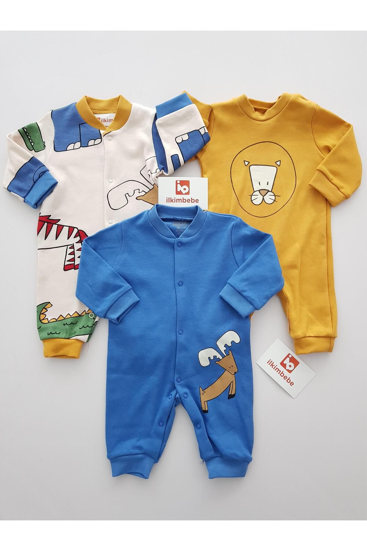 ilkimbebe Geyikli 3lü Bebek Tulumu