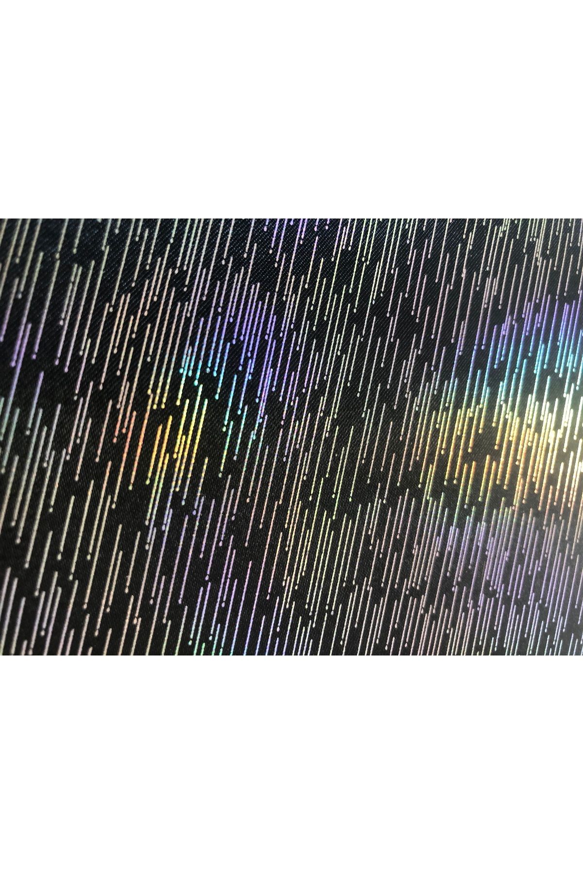 KumaşEvi Kendinden Yapışkanlı Çizgili Hologram Kumaş / Kutu Kılıf Cüzdan Anahtarlık Kaplama / 21x30 cm