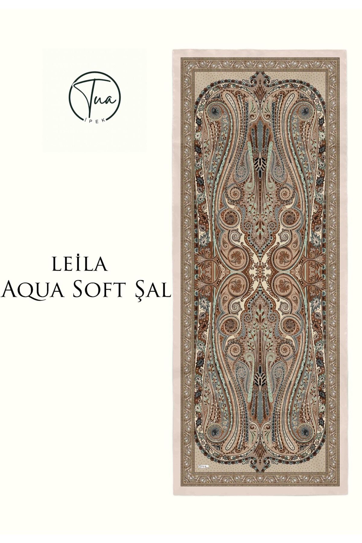 TUA İPEK LEİLA AQUA SOFT COTON ŞAL - ETNİK Desenli