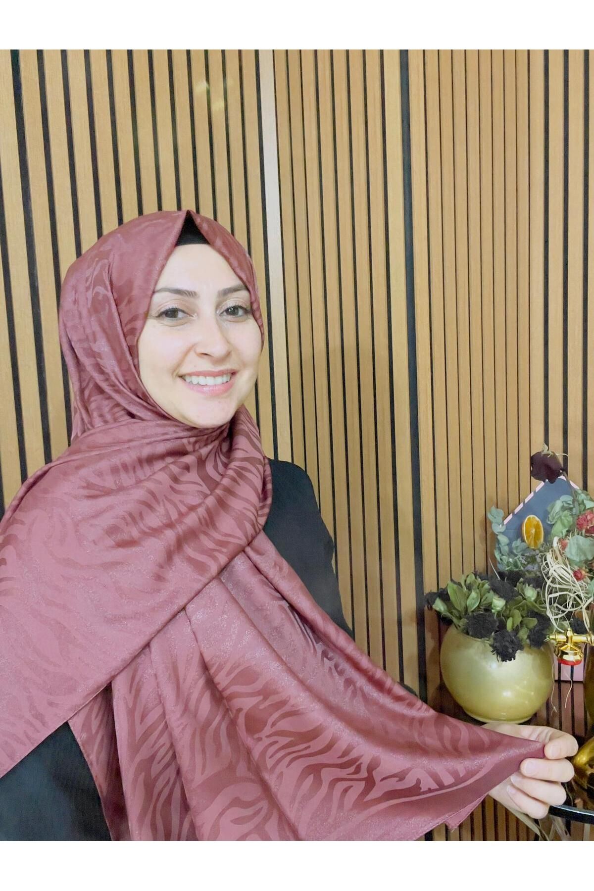 cananScarf Zebra Desen Pamuk Jakar İpek Şal