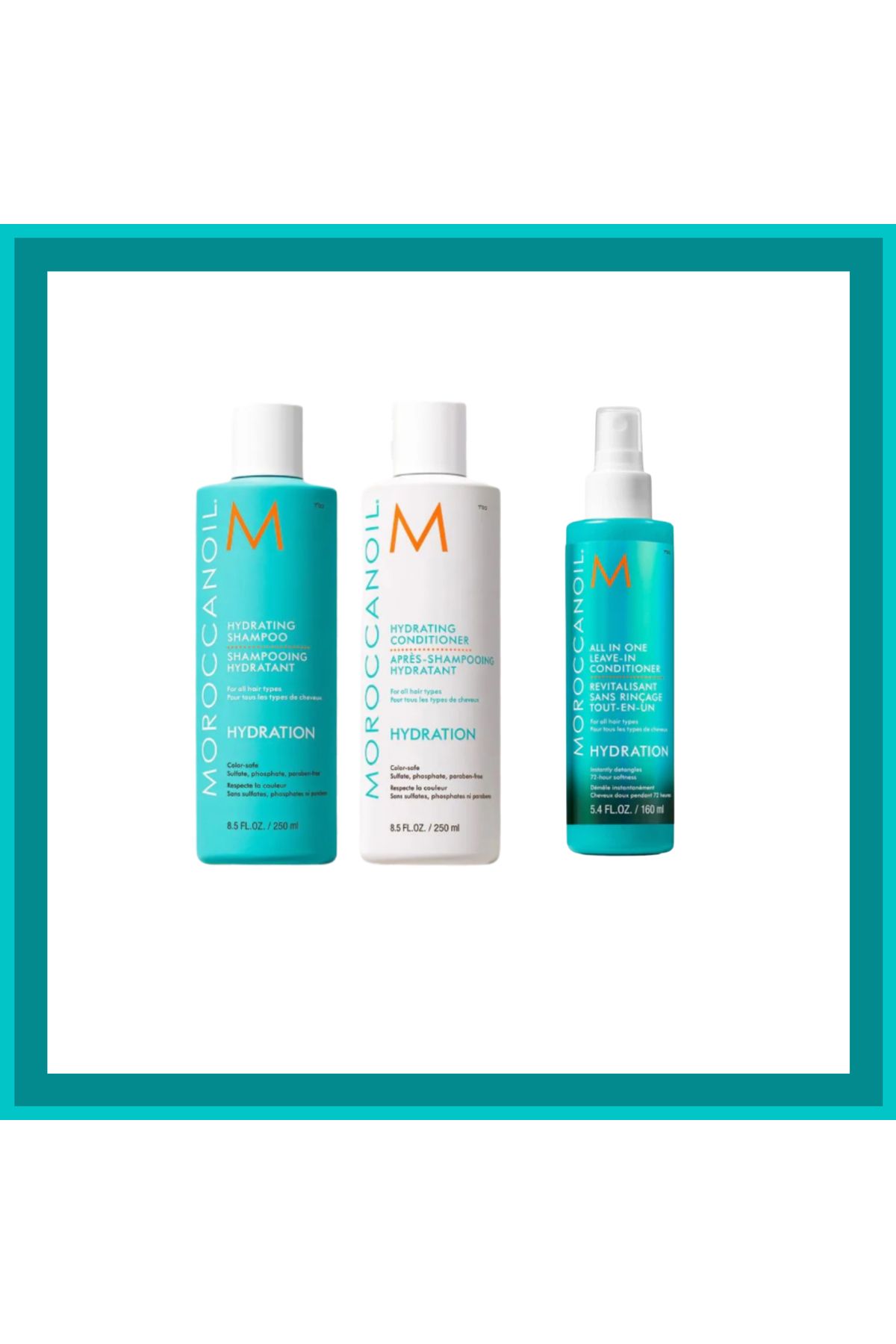 Moroccanoil Hydrating Shampoo 250ml +Kream 250ml +Leave-In Conditioner 160 Ml 3lü Set