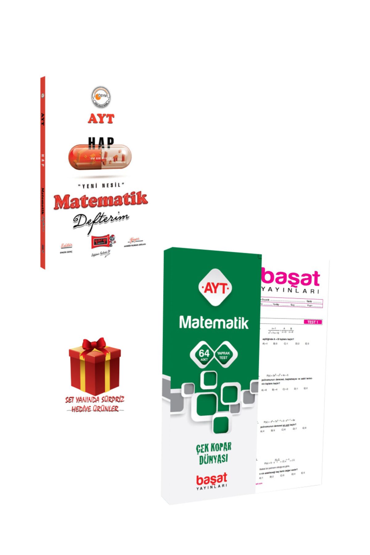 Yargı Yayınları AYT Matematik Defterim+ Başat AYT Matematik 64 Adet Yaprak Test Çek Kopar Dünyası+ Hediye