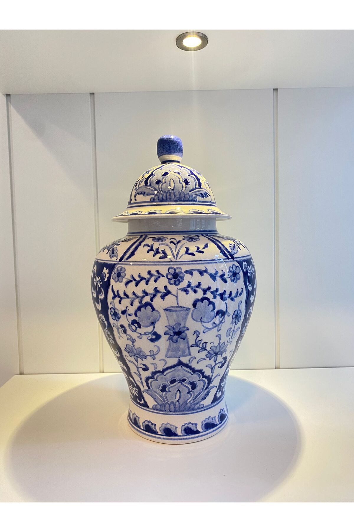 Dekordan House Bleu Blanc Seramik Küp