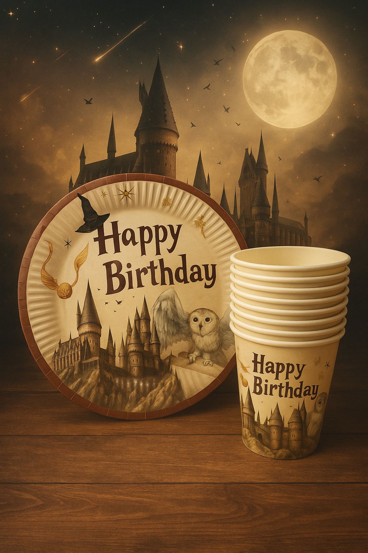 Meyofficial Harry Potter Temalı Tabak Bardak Set 8 li