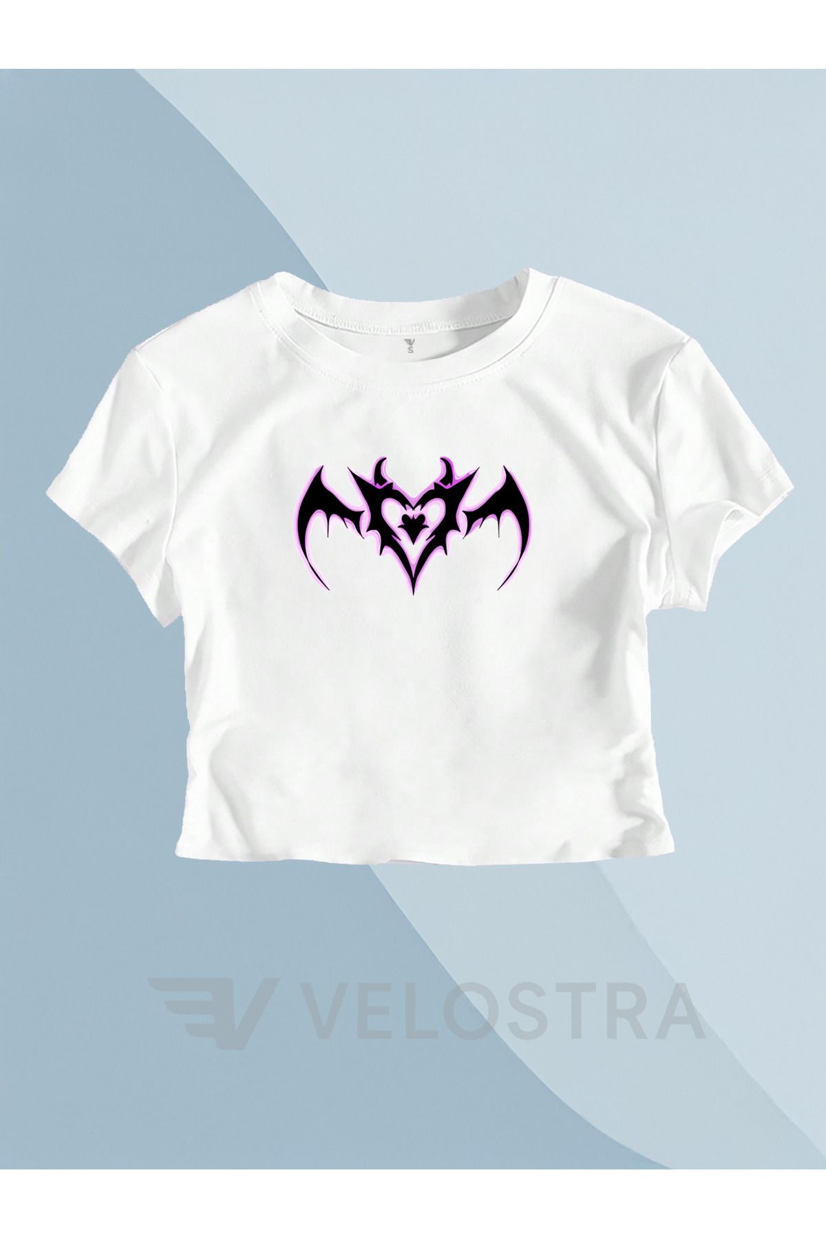 Velostra Kadın Gotik Tema Baskılı Crop