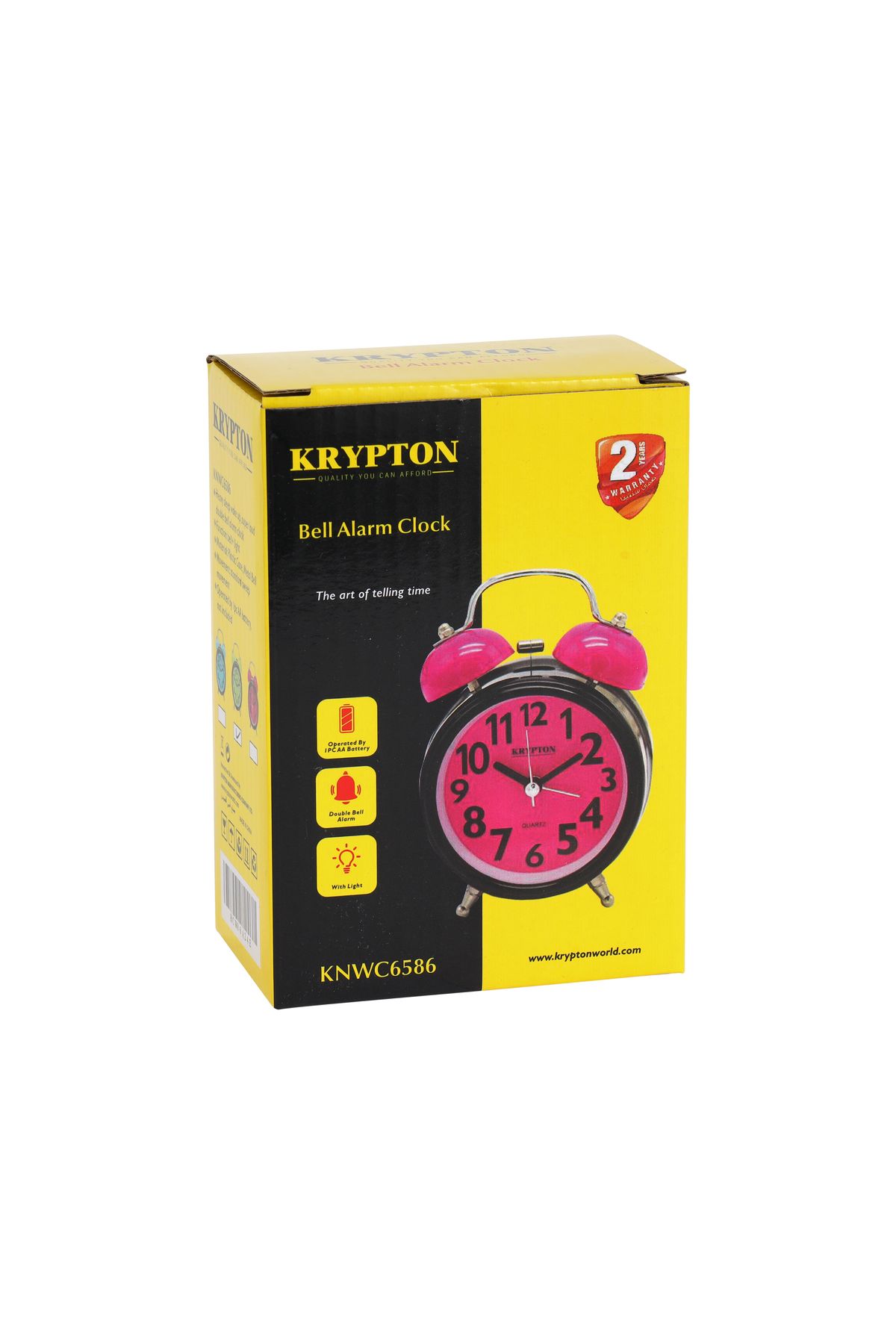 KRYPTON-Super Loud Double Bell Alarm Clock – Built-in Light, Easy Read, Heavy Sleeper Wake-Up 5