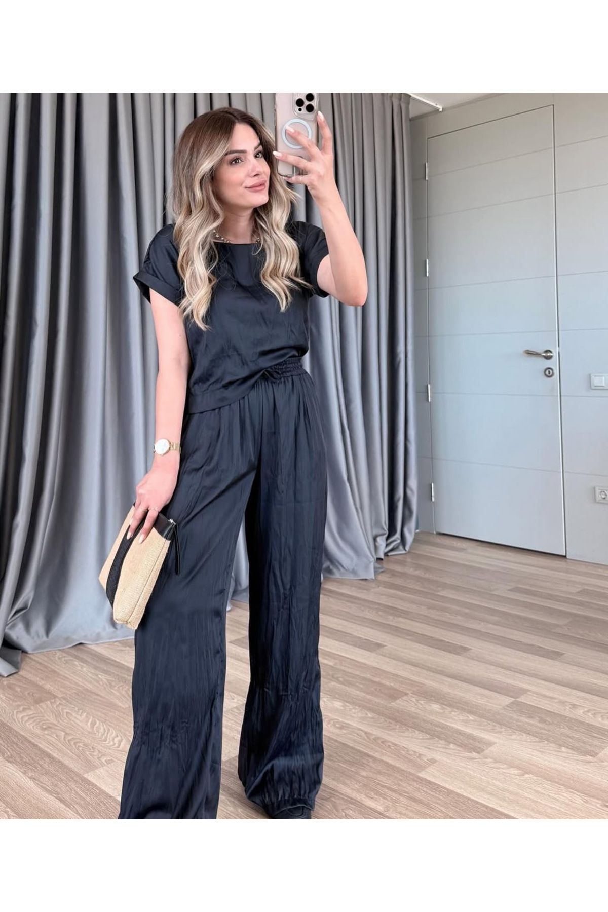 Özlemcebutik Takım saten kraşlı