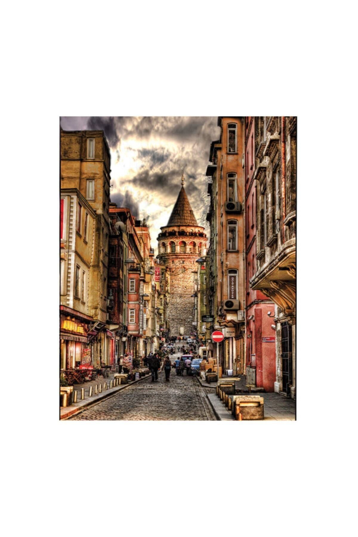 binbirçeşit Eski Galata Kulesi Kanvas Led (Işıklı) Tablo 60x90 cm