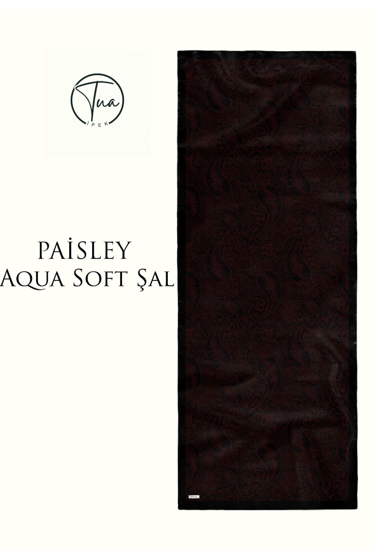 TUA İPEK PAİSLEY AQUA SOFT COTON ŞAL - ETNİK Desenli