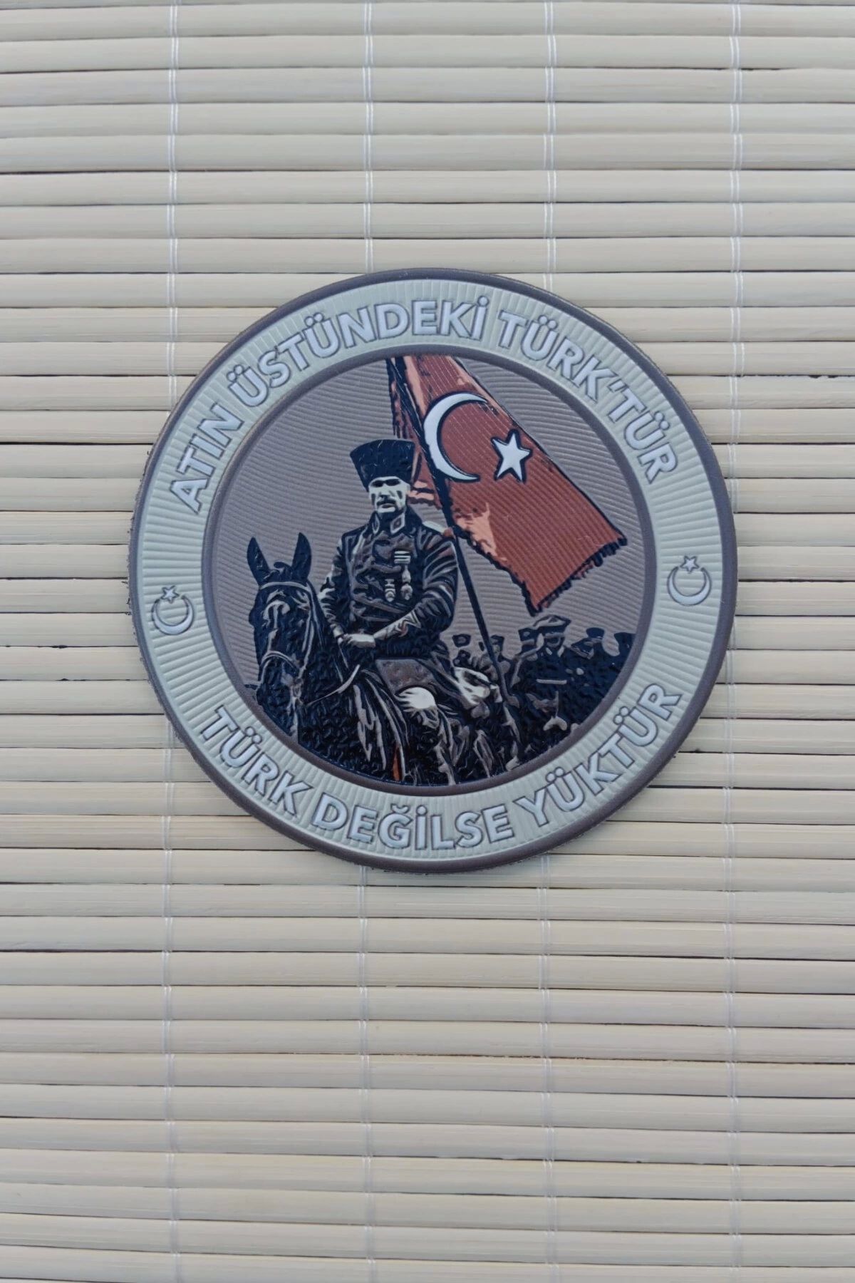 İZMİR ASKERİ MALZEME Atin Ustundeki Turktur Turk Degilse Yuktur 3D Termoplastik Silikon Kabartma Arma
