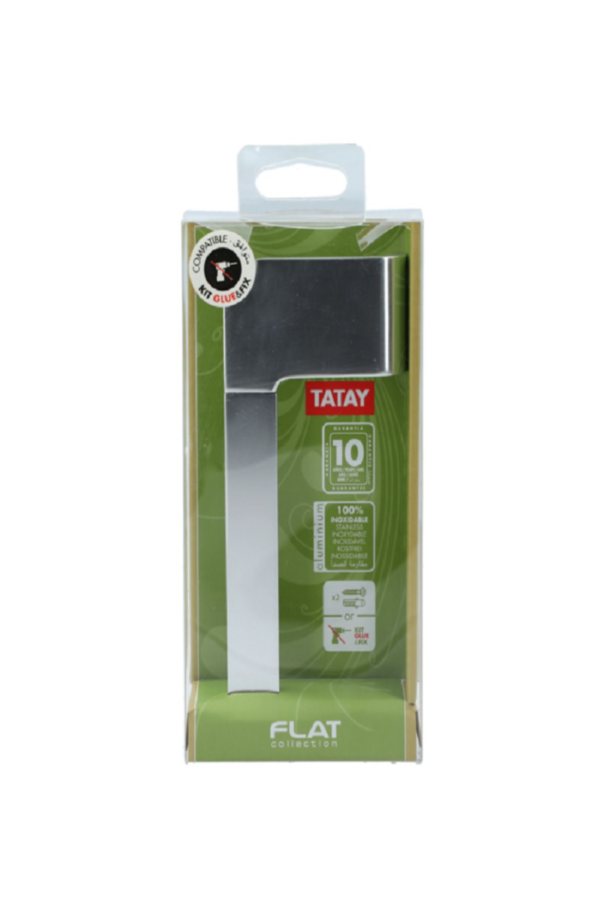 Tatay-Sleek and Modern Uncovered Flat Toilet Paper Holder without Lid Silver 7 x 3cm 2