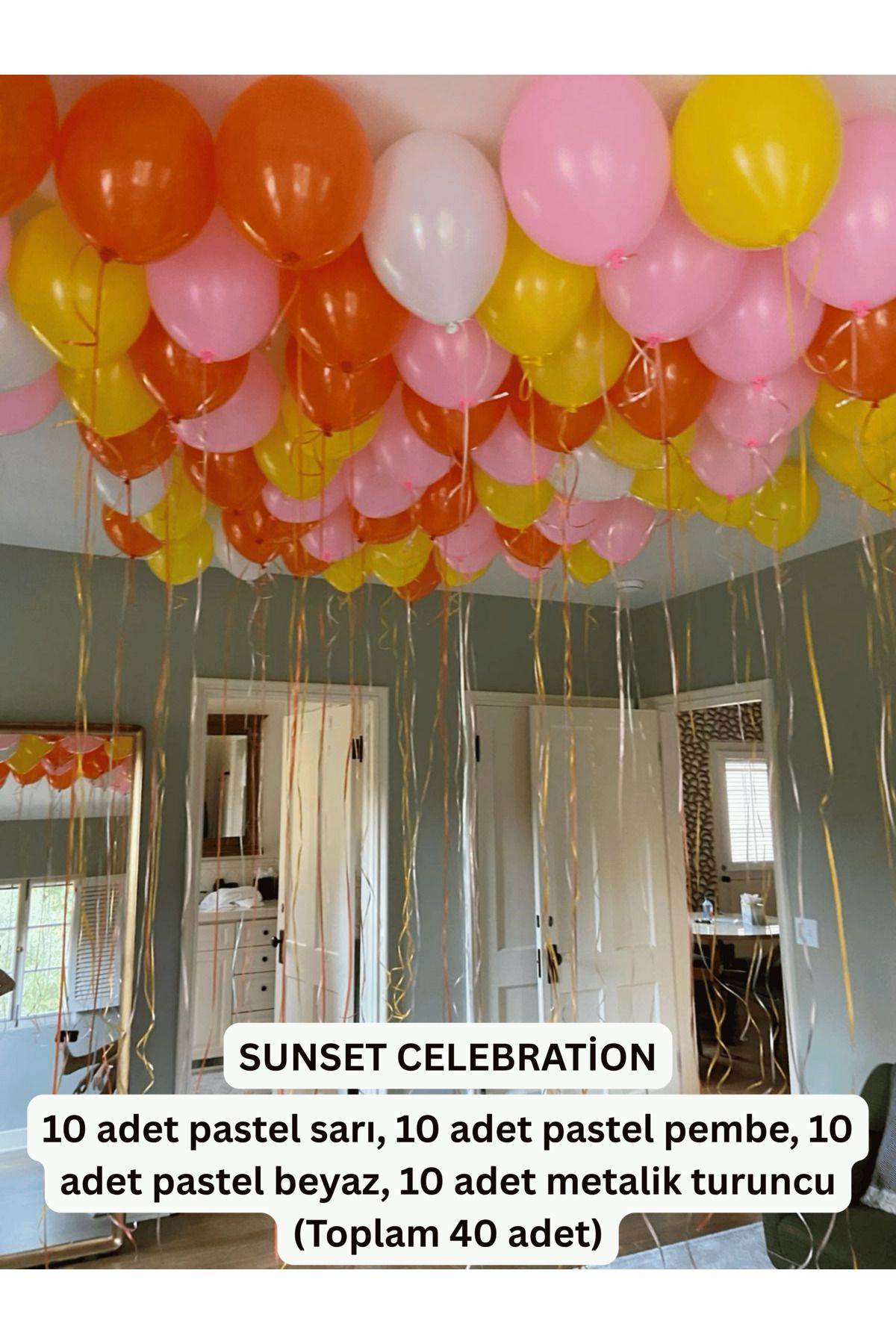Bunloon Sunset Celebration Balon Seti | 40’lı Pastel & Metalik Renkler