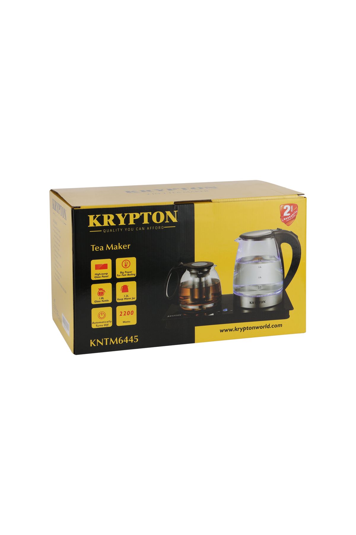 KRYPTON-طقم صنع شاي من زجاج البورسليكات | ١.٨ لتر ١.٢ لتر، تحكم باللمس، غليان سريع، إضاءة LED، ٢٢٠٠ واط 4