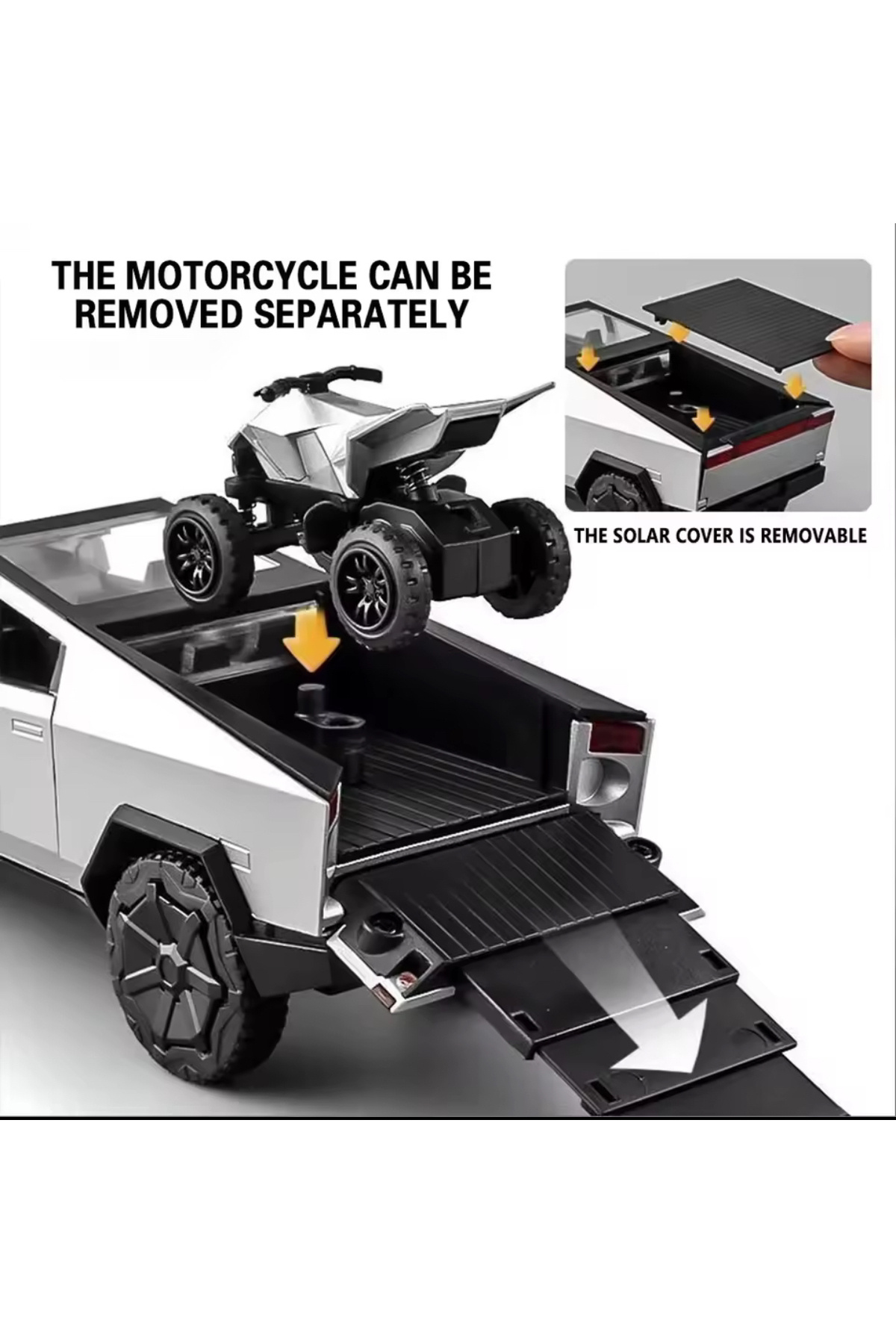 tmtoysandmore Tesla Cybertuck Karavanlı Metal Diecast Model Işıklı ...