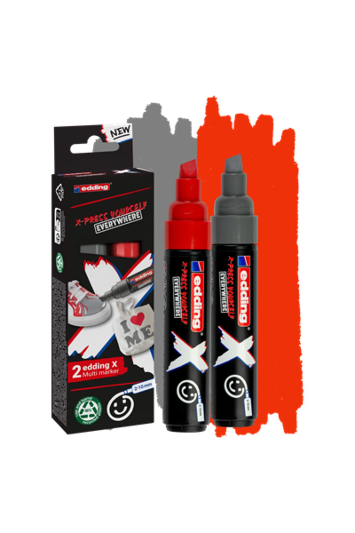 Edding 6900 X Multi Marker 2-10mm Kesik Uç 2'li Set - Gri / 4-6900-2-2