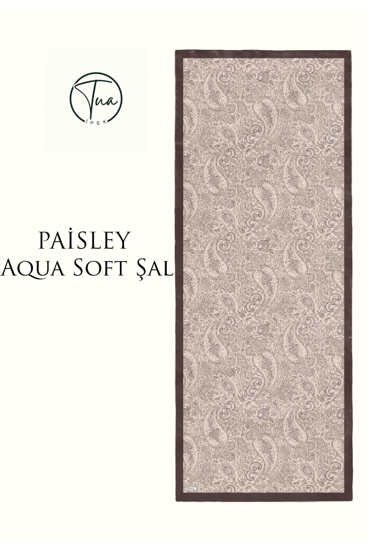 TUA İPEK PAİSLEY AQUA SOFT COTON ŞAL - ETNİK Desenli
