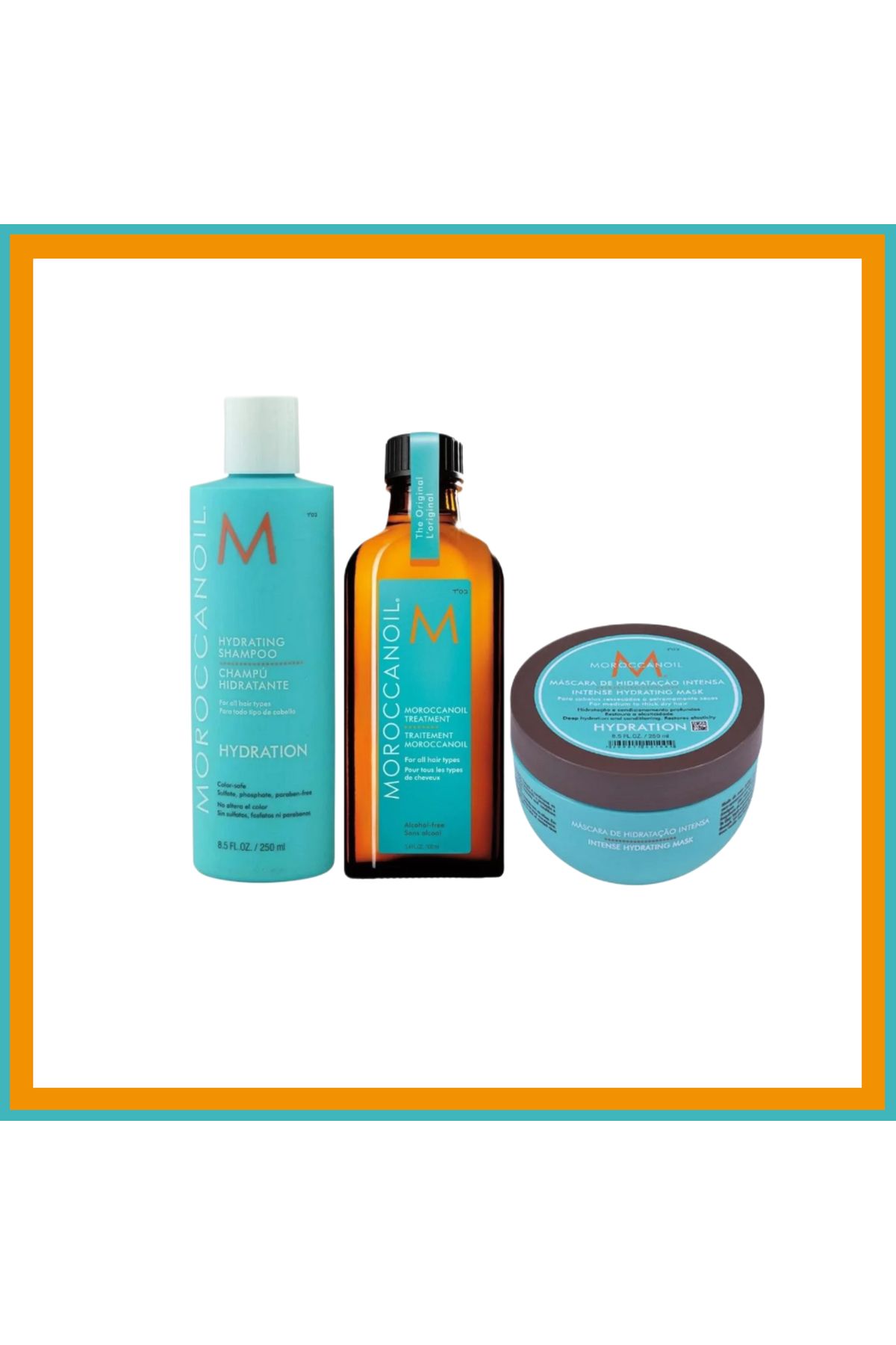 Moroccanoil Hydrating Shampoo 250ml +Hydarting İntense Hair Mask 250ml + Argan Oil yağ 100ml