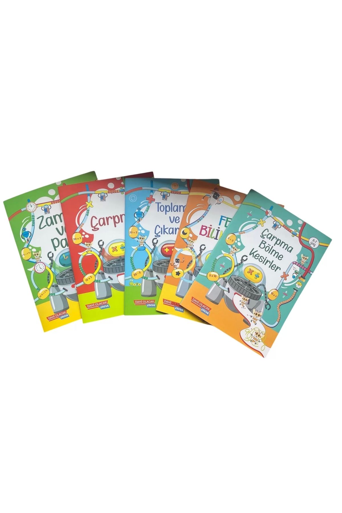 Dahi Çocuk Yayınları 6-7 Yaş 5 li Set (Toplama-Çıkarma-Çarpma-Kesirler -Fen - Zaman -Para Seti)