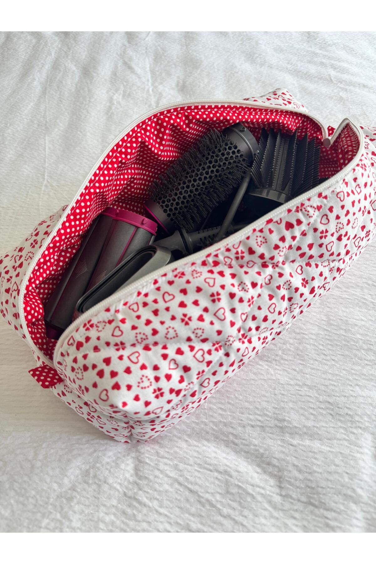 Geona Kalp Desenli Saç Şekillendirici Çantası / Mega Boy Seyahat Çantası  Clutch Çanta