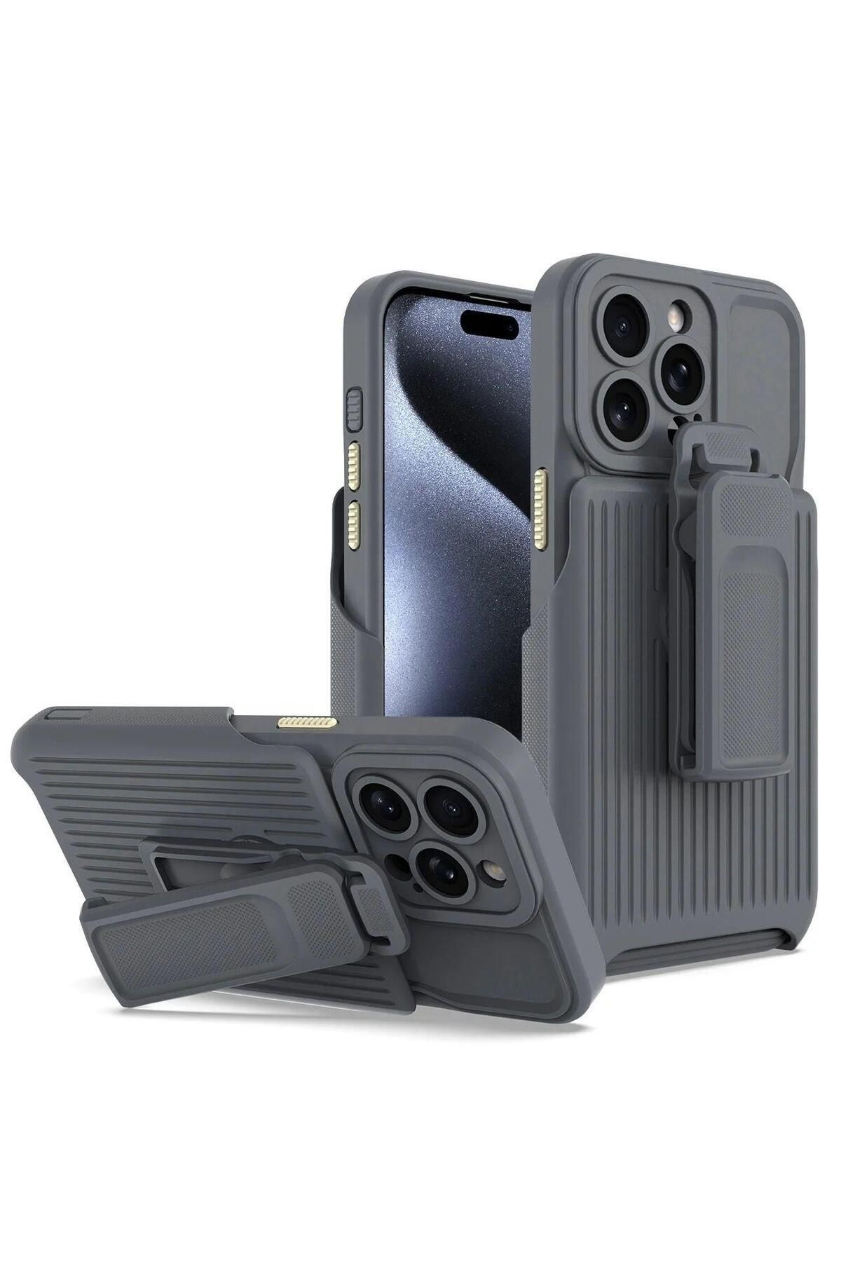 yuscerham iPhone 15 Pro ile uyumlu Klipsli Kılıf Dahili 360°Döndürme Standlı Kılıf Koruyucu Ayrılabilir Kapak