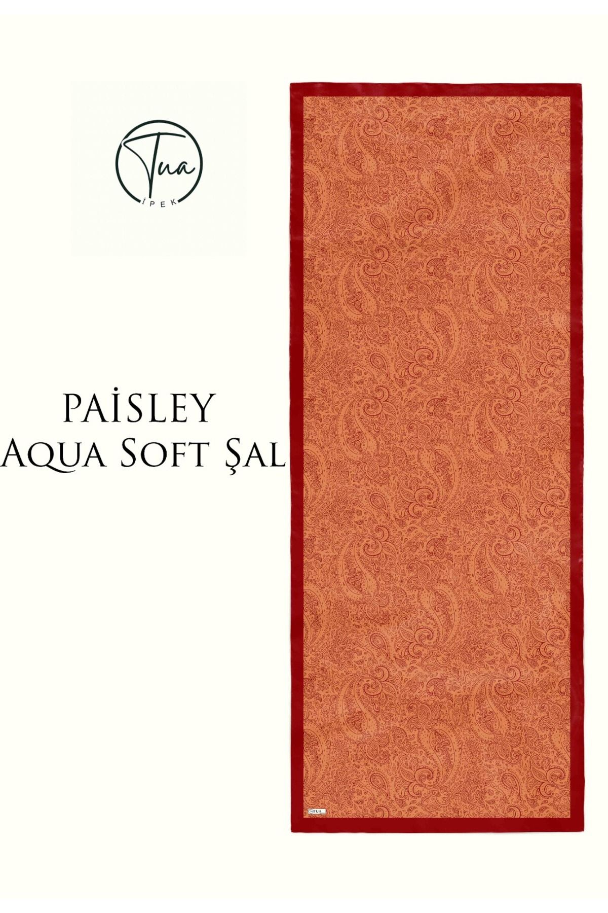 TUA İPEK PAİSLEY AQUA SOFT COTON ŞAL - ETNİK Desenli