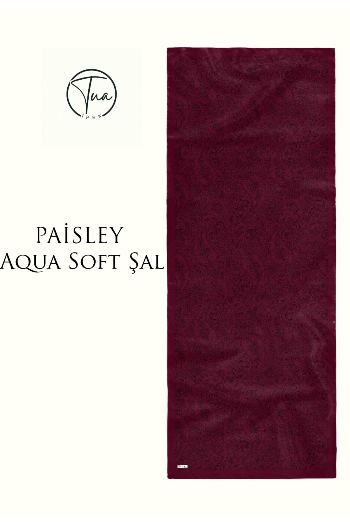 TUA İPEK PAİSLEY AQUA SOFT COTON ŞAL - ETNİK Desenli