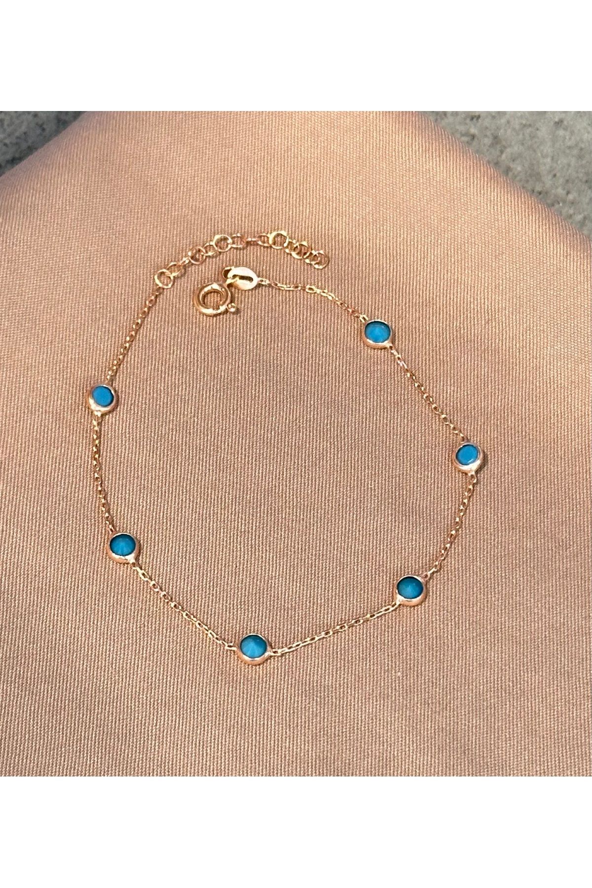 lolajewelry luxury style 6 lı mavi 925 ayar roze gold gümüş bileklik