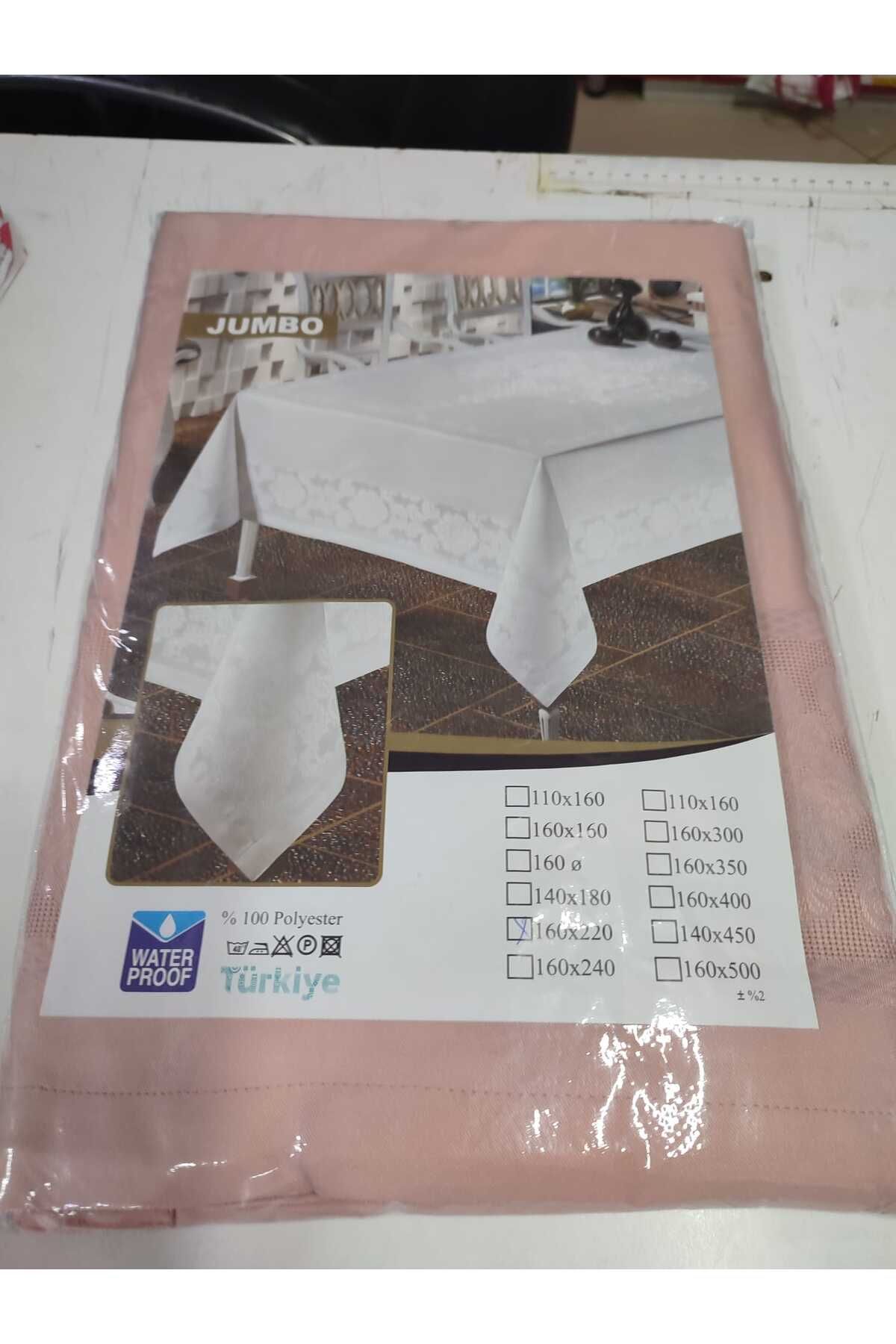 Işık Home Tekstil & Ambalaj Desenli Leke Tutmaz Su Geçirmez 160 x 220 Cm Lüks 8 Kişilik Masa Örtüsü