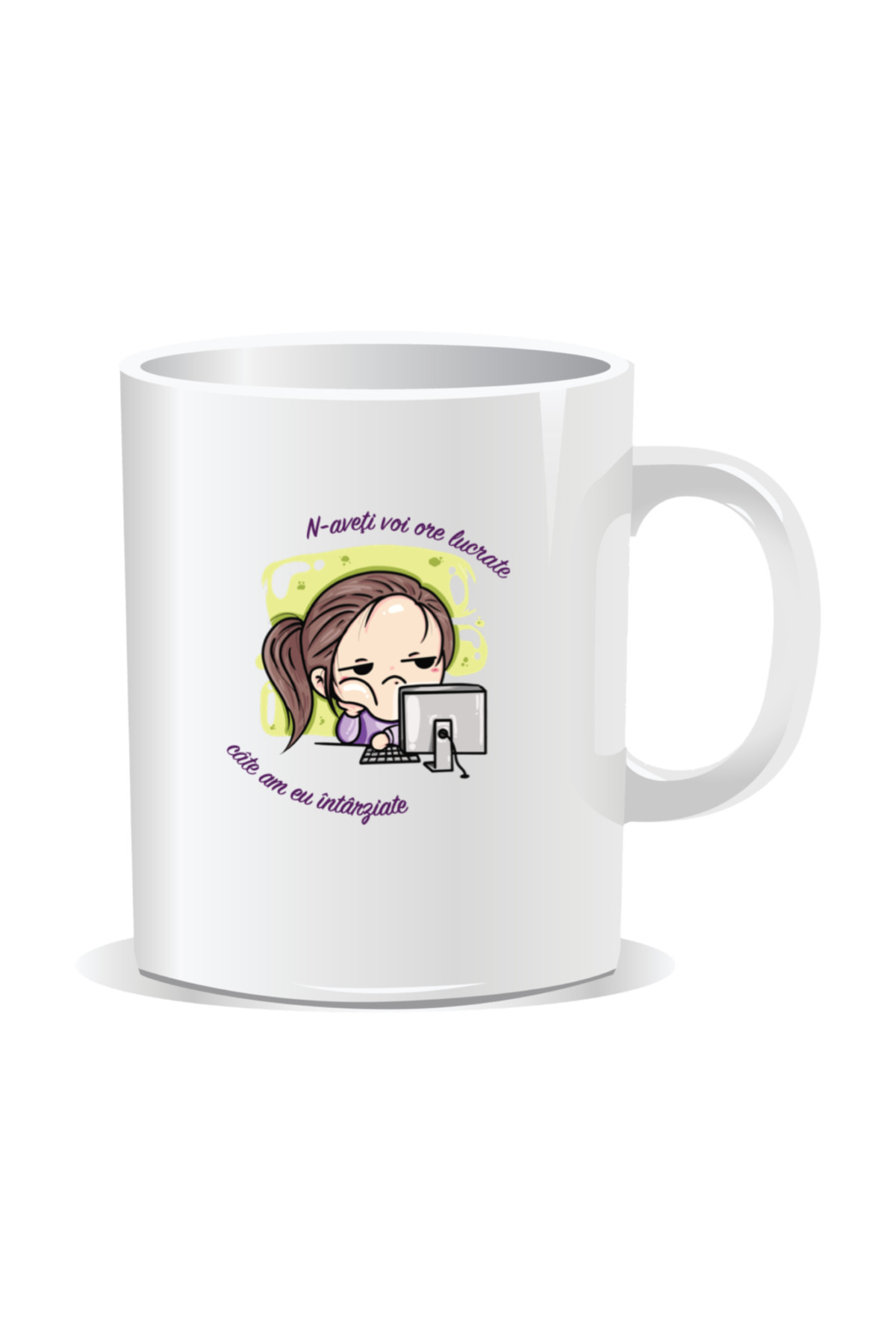 OEM-Personalized mug with funny message, You don't have as many hours as I have working late - White interior 1