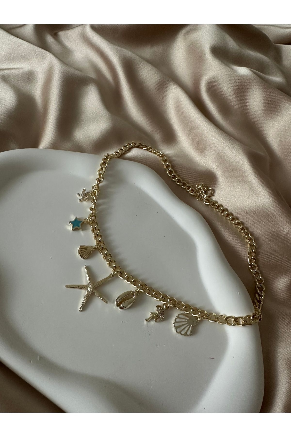 sofy Charmlı Gold Kolye